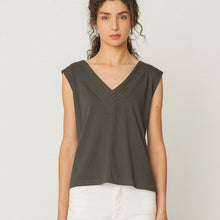 Load image into Gallery viewer, Double V Neck Sleeveless Tee - PARK STORY
