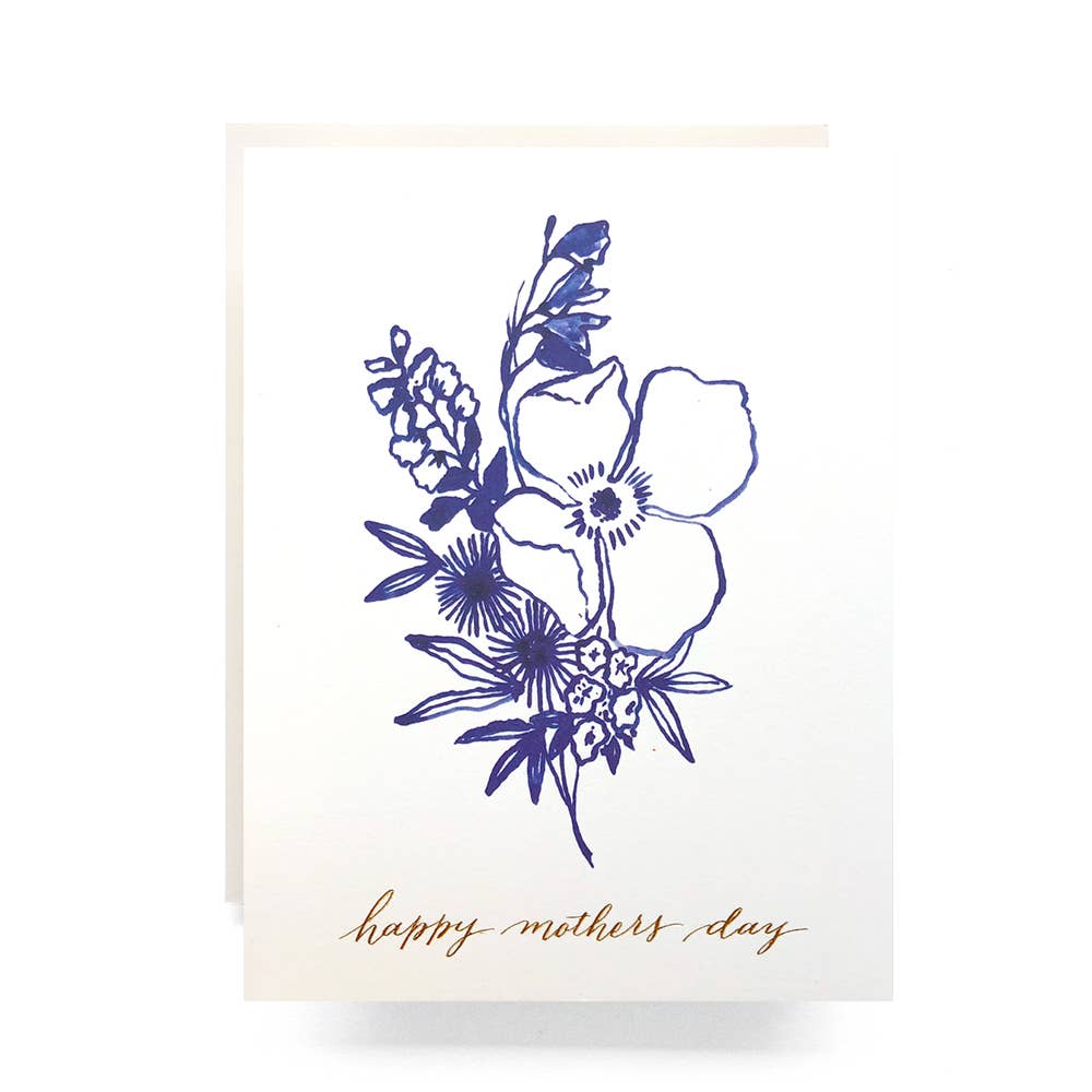 Indigo Bouquet Happy Mother's Day Greeting Card - PARK STORY