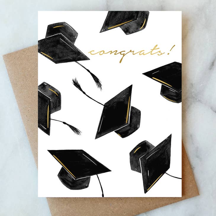 Congrats Grad Hats Greeting Card