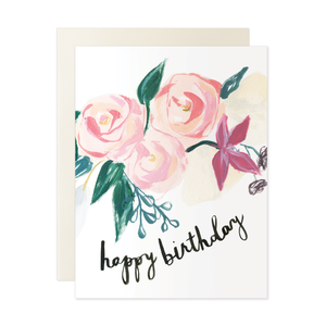 Pink Florals Happy Birthday Card - PARK STORY