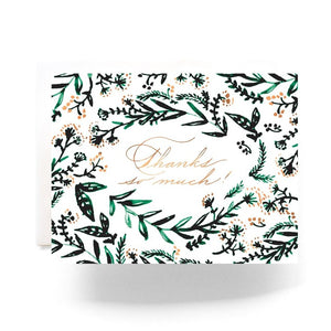 Emerald Wreath Thank You Card, Box Set of 6