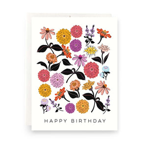 Zinnias Happy Birthday Greeting Card - PARK STORY