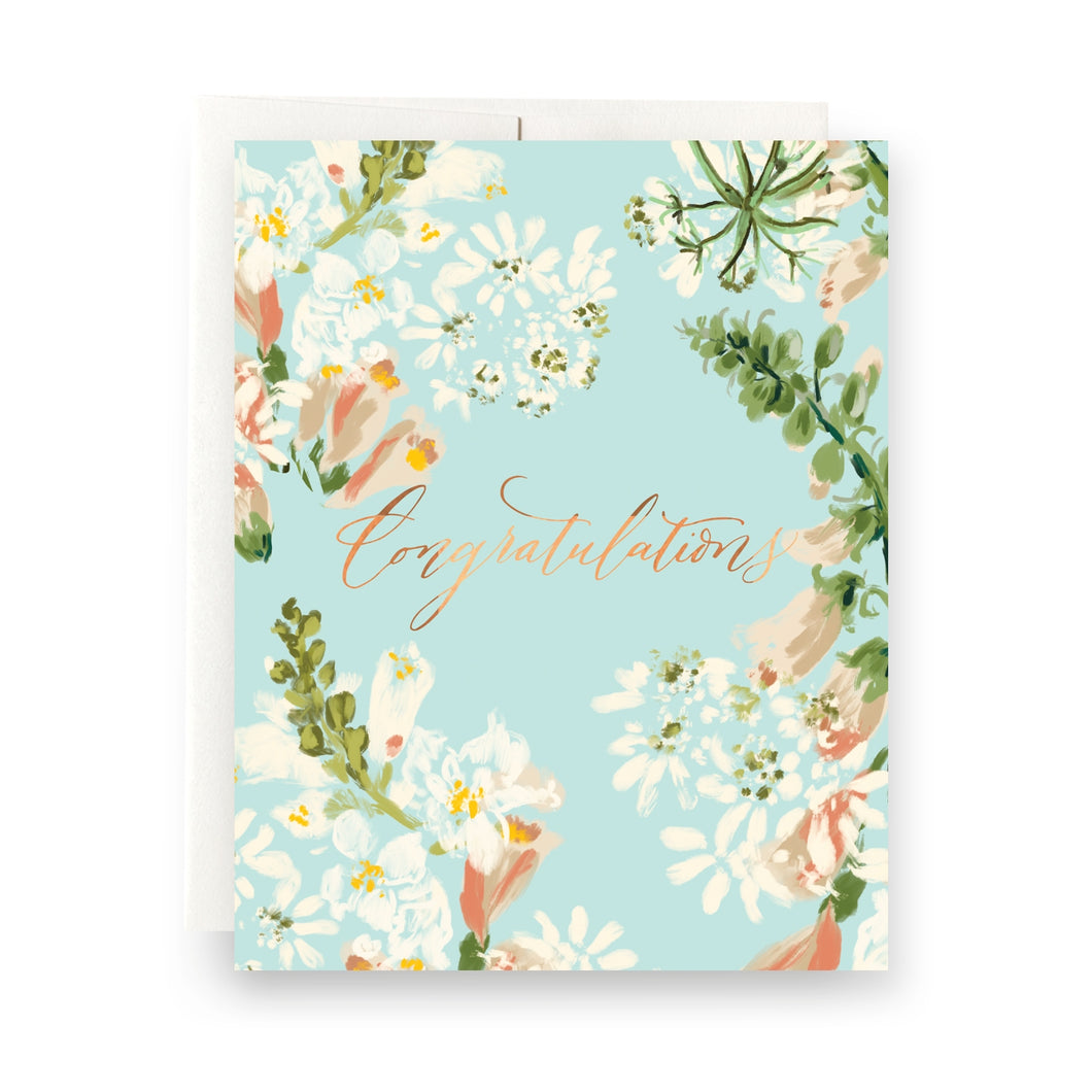 Sky Floral Congratulations Greeting Card