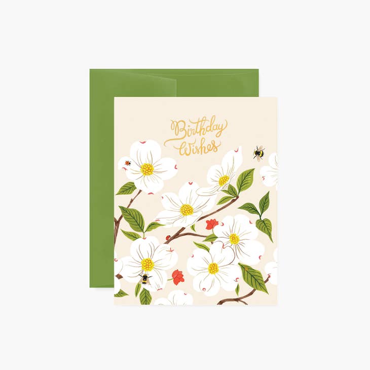 Dogwood Blooms Happy Birthday Greeting Card