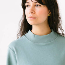 Load image into Gallery viewer, Mock Neck Terry Sweatshirt in Sage - PARK STORY
