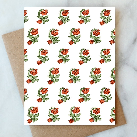 Rust Block Print Greeting Card, Boxed Set of 6 - PARK STORY