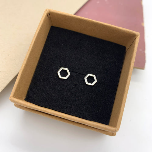 6 Sided Stud Earrings - PARK STORY