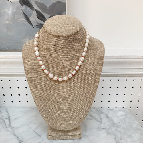 Pearl Glass Bead Necklace - PARK STORY