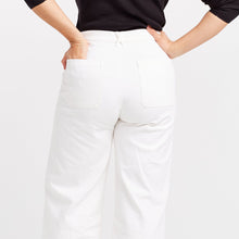 Load image into Gallery viewer, White Denim Sailor Pant
