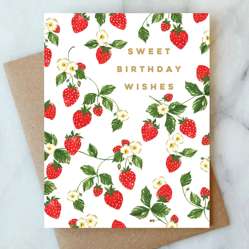 Strawberry Happy Birthday Greeting Card
