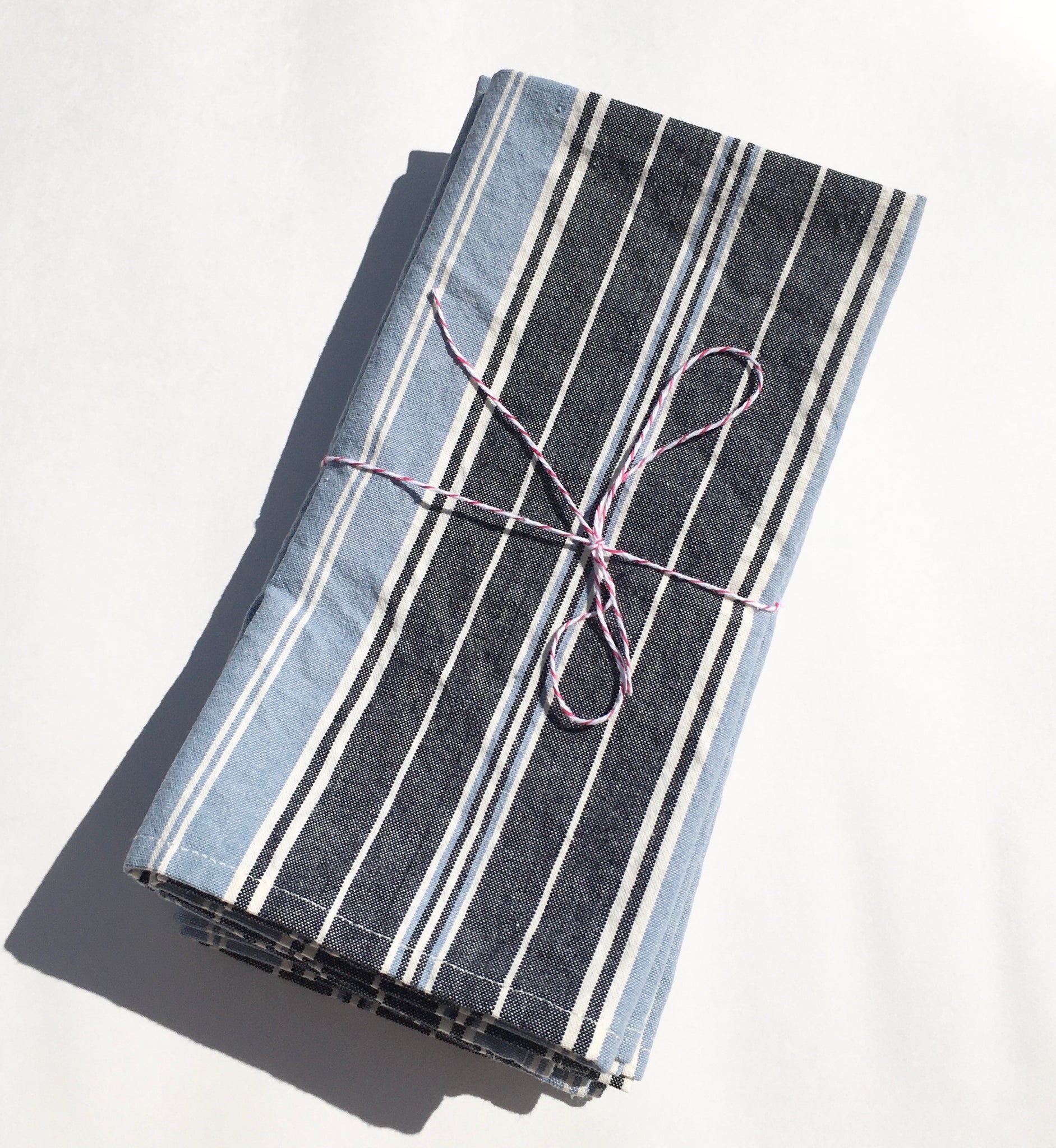 Blue Wide Stripe Napkins - Thumbnail 2