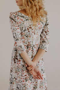 Anais Bateau Neck Dress / Milky Floral