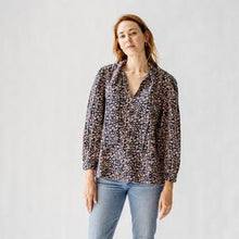 Load image into Gallery viewer, Venice Tie Neck Blouse in Bonfire - PARK STORY
