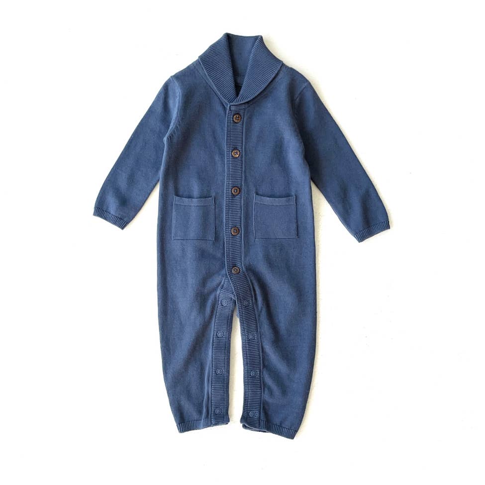Milan Shawl Collar Baby Jumpsuit (Organic Cotton)