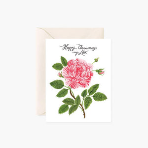 Happy Anniversary Peppermint Rose Greeting Card