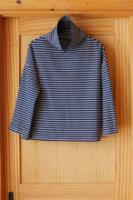 Load image into Gallery viewer, Funnel Neck Top in Navy Stripe

