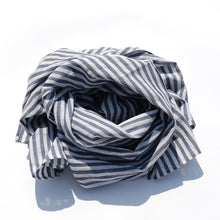 Load image into Gallery viewer, Blue &amp; White Striped Scarf
