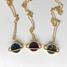 Load image into Gallery viewer, Saturn Druzy Necklace - PARK STORY
