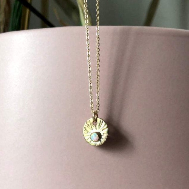 Opal Starburst Pendant Necklace - PARK STORY