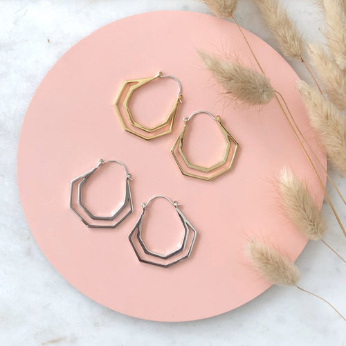 Hera Hoops (silver & gold) - PARK STORY