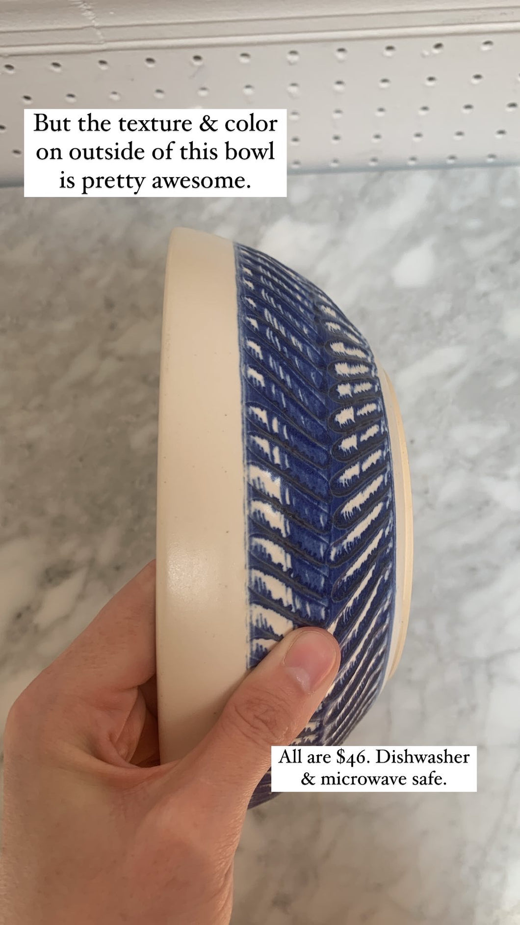 Blue Textured Bowl